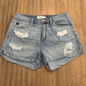 Vici Collection Kancan High-Rise Distressed Denim Shorts